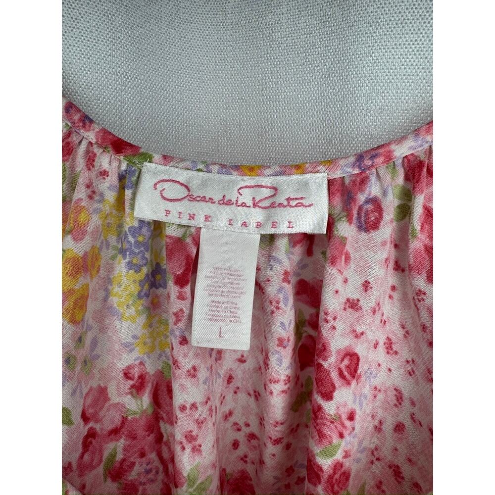 373. Oscar de la Renta Pink Label Floral Cami Top Size Large - Picture 3 of 7